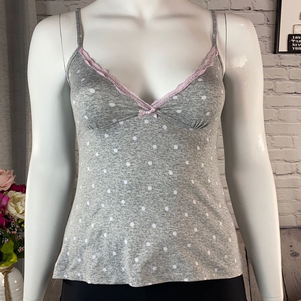 Laura Ashley Gray/White/Pink Sleepwear Size: Large - Picture 1 of 16